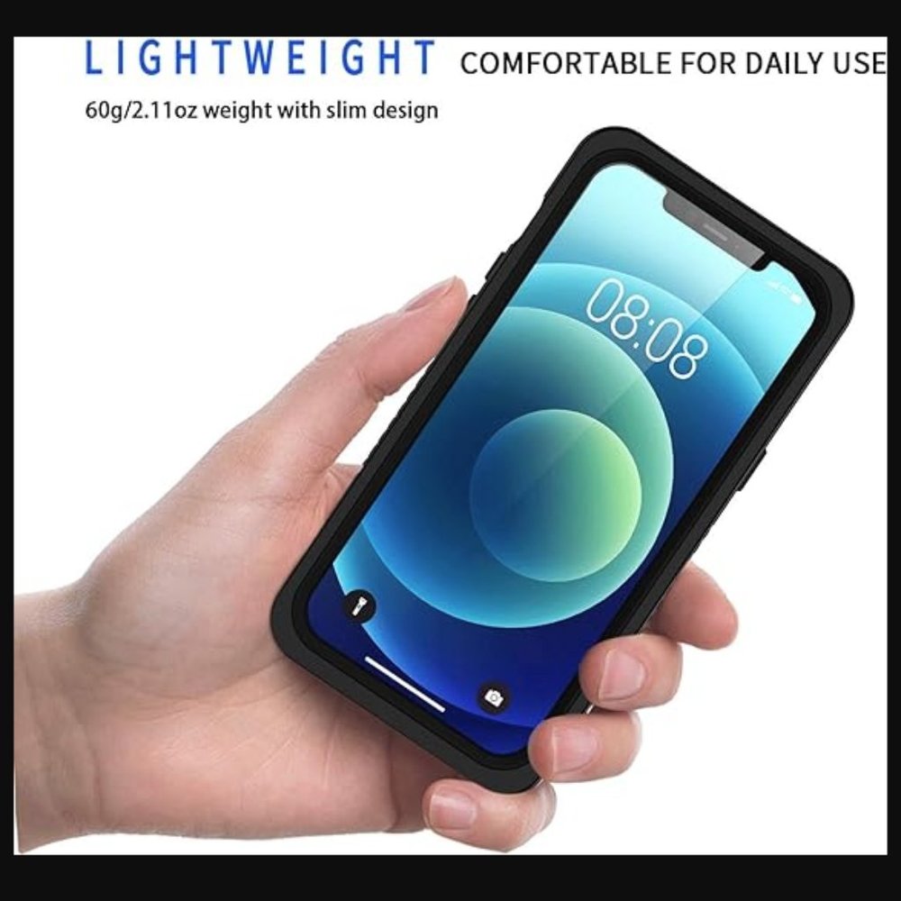NEW Lanhiem iPhone 12 Pro Case Waterproof Dustproof Case+Screen Protector BLACK - Picture 5 of 11